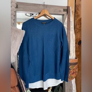 Hilary Radley Blue Crew Neck Sweater